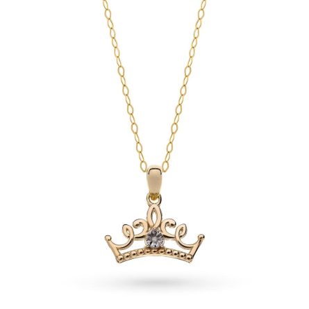 Collana per bambini Disney Princess Corona Oro giallo 9kt