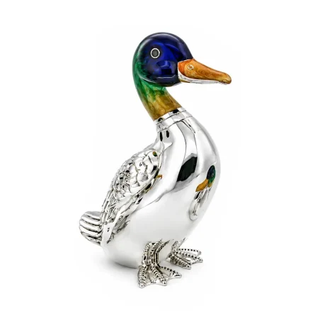 Gran adorno de pato en esmalte de plata 925.
