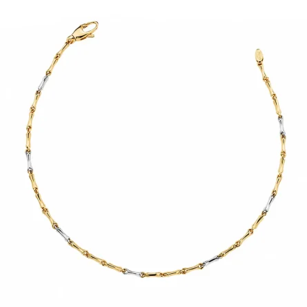 Bracciale oro bianco giallo 18kt catena 21 cm