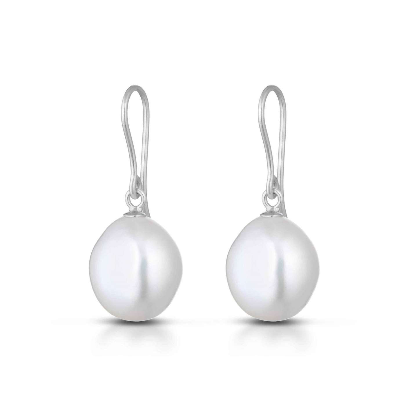 Orecchini con perla barocca in oro 18kt Ø 12 mm