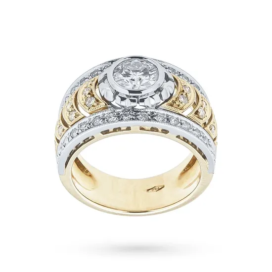 Anello fascia oro diamante solitario 0