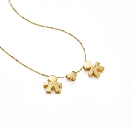 leBebé LBB918-MM Boy-Heart-Boy Necklace in Yellow Gold