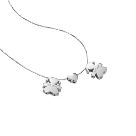 leBebé Collar LBB920-FF I Tesorini Niña Corazón Niña oro blanco