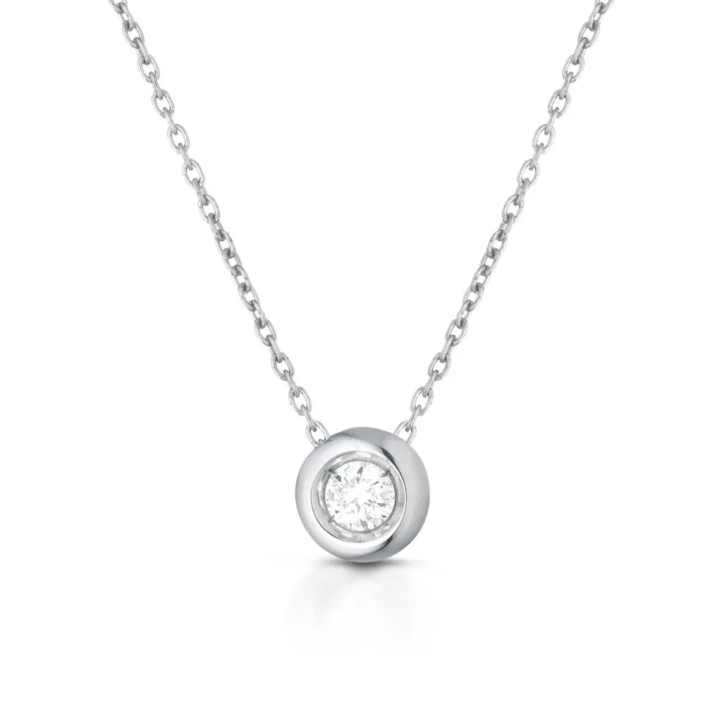 Girocollo punto luce rotondo oro e diamante 0,03ct