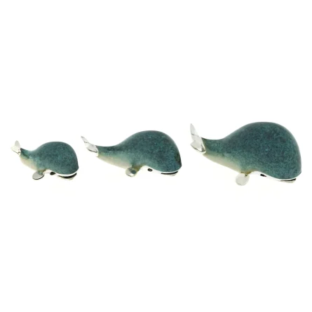 Balena in argento 925 Saturno – ref. ST237 | Soprammobili Smaltati in Argento | Cicala Gioiellerie Genova
