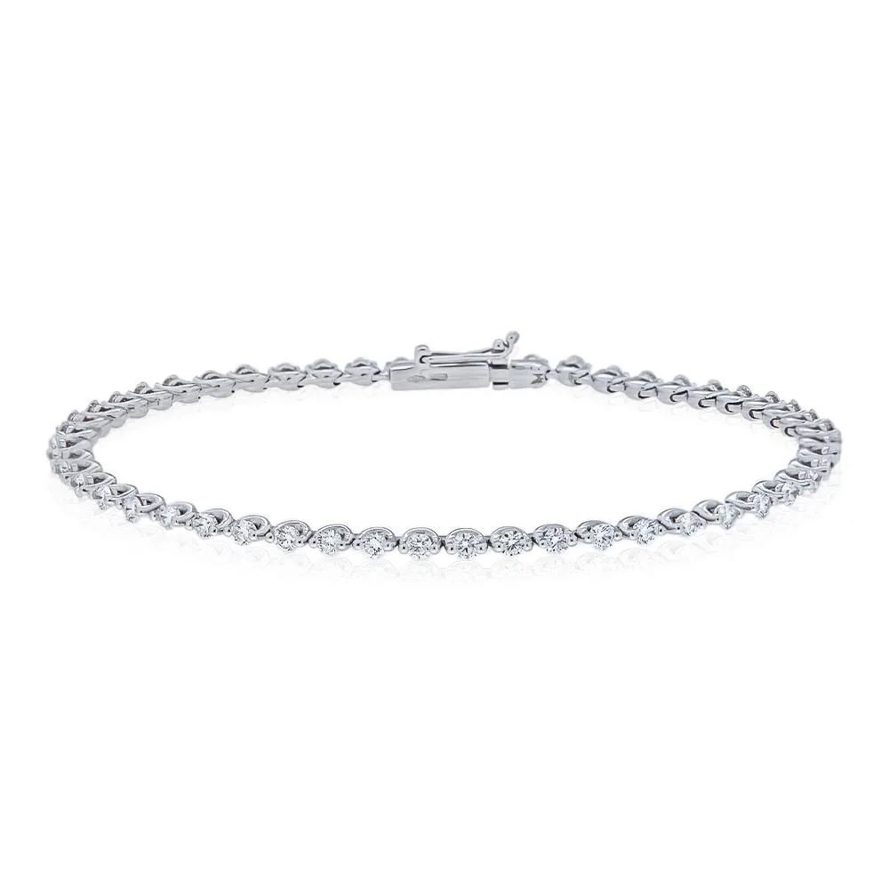 Bracciale tennis diamanti oro bianco 2,12ct G VS