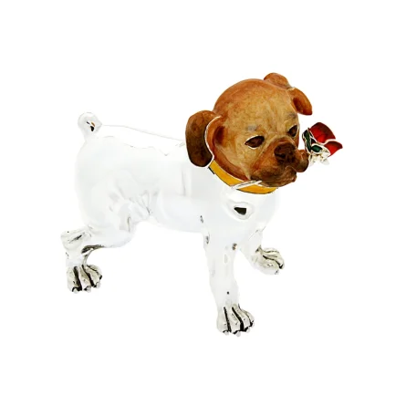Cane in argento 925 Saturno – ref. ST243 | Soprammobili Smaltati in Argento | Cicala Gioiellerie Genova