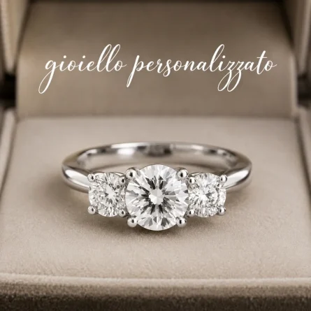 Anello trilogy personalizzato 3 diamanti lab-grown totali 0,45 ct