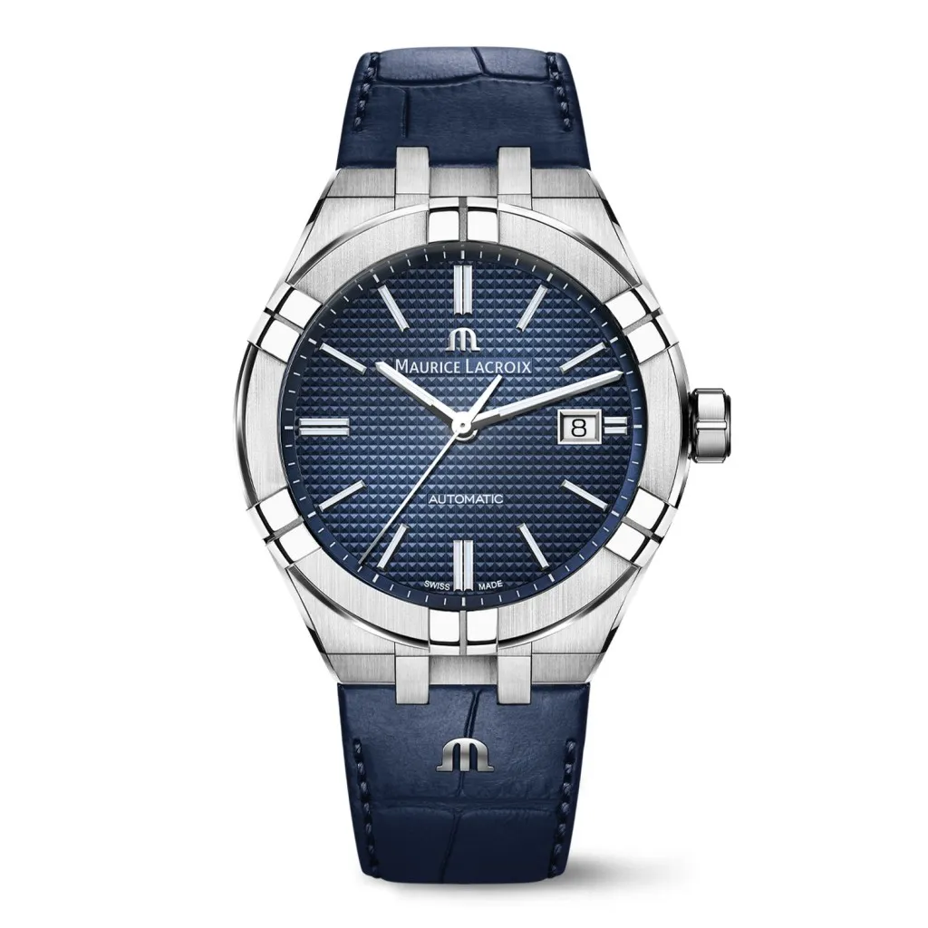 Orologio Maurice Lacroix AIKON Automatic 42mm Acciaio e Pelle Blu – AI6008-SS001-430-1