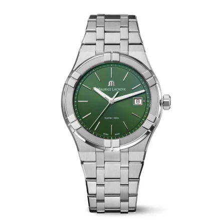 Reloj Maurice Lacroix AIKON Quartz – 40 mm Todo Acero Esfera Verde – AI1108-SS002-630-1
