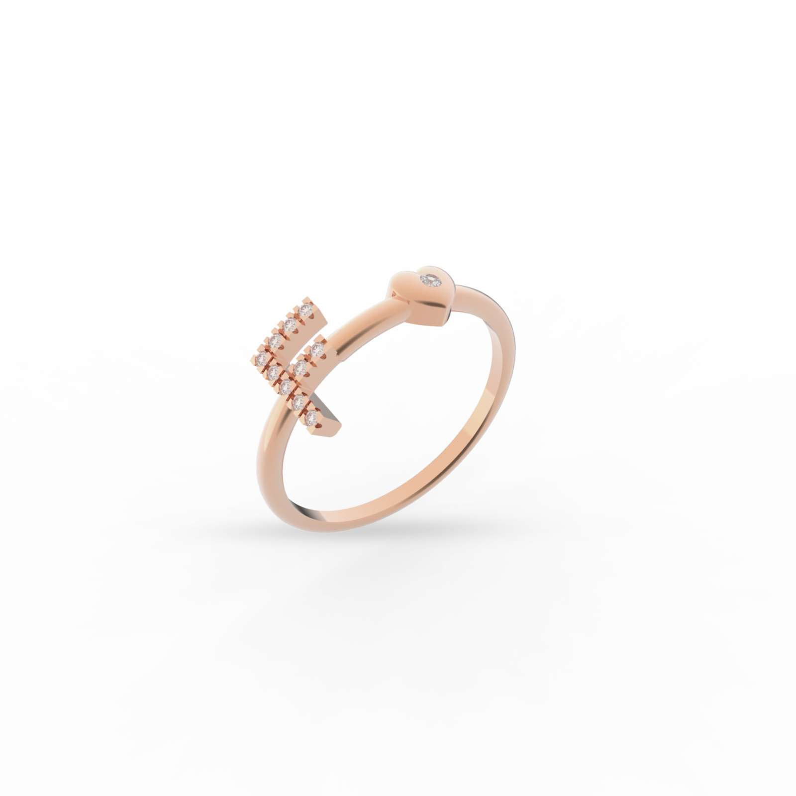 Anello Buonocore You Are oro rosa cuore diamanti bianchi 0,06ct 1,70 g