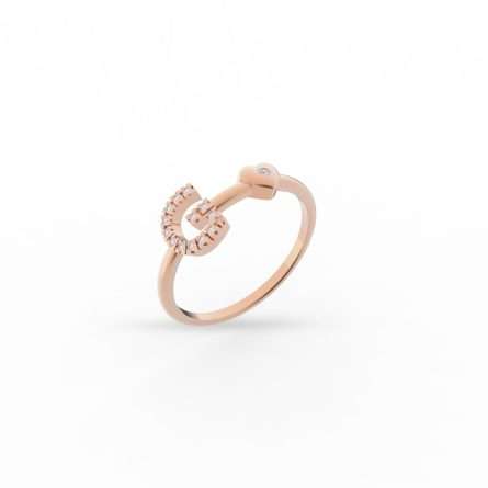 Anello Buonocore You Are oro rosa cuore diamanti bianchi 0,08ct 012A-G-DP