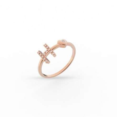 Anello Buonocore You Are oro rosa cuore diamanti bianchi 0,07ct 1,70 g