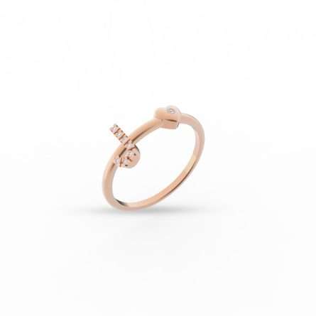 Anello Buonocore You Are oro rosa cuore diamanti bianchi 0,05ct