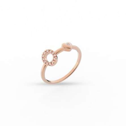 Anello Buonocore You Are oro rosa cuore diamanti bianchi 0,07ct 012A-O-DP