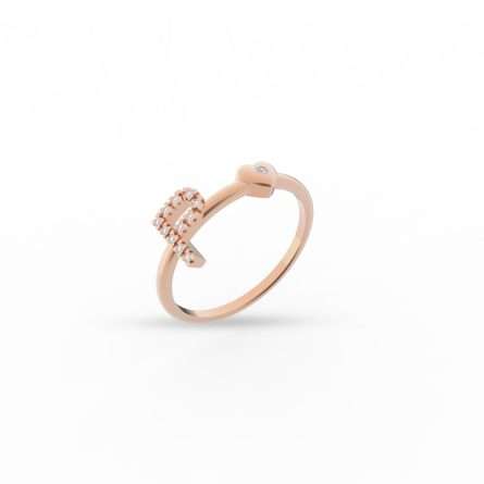 Anello Buonocore You Are oro rosa cuore diamanti bianchi 0,07ct 012A-P-DP