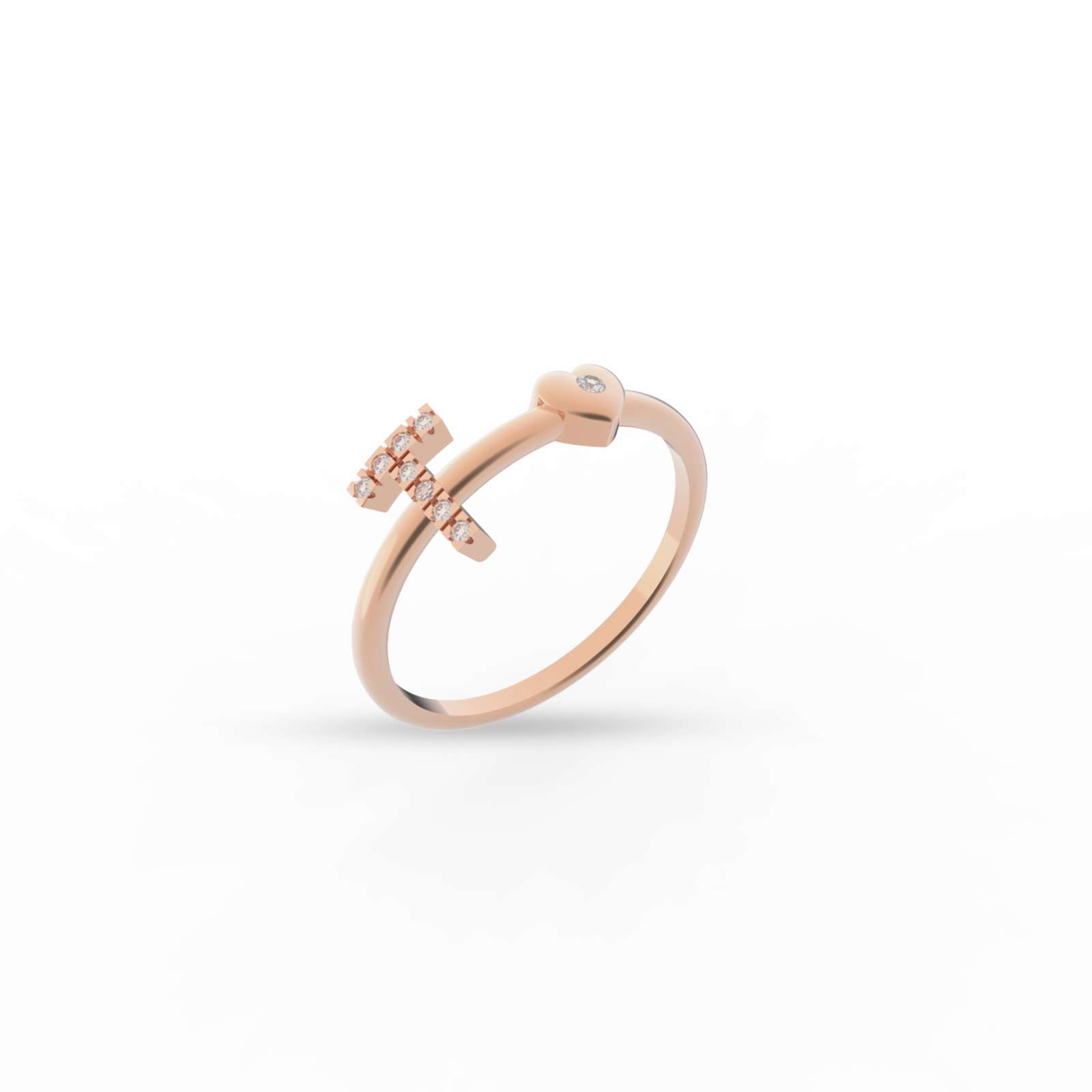 Anello Buonocore You Are oro rosa cuore diamanti bianchi 0,05ct 012A-T-DP