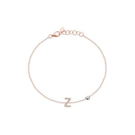 Buonocore You Are 18kt rose gold bracelet white diamonds 0.06ct 012B-Z-DP