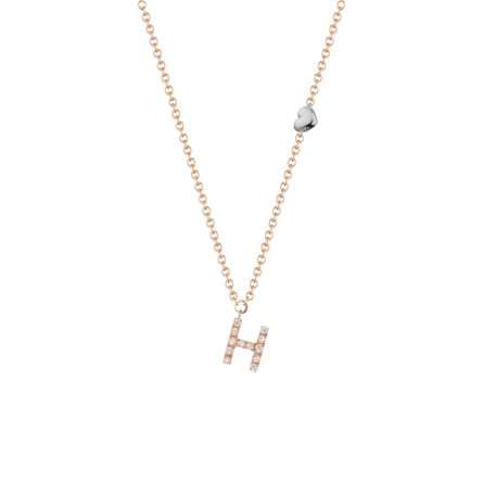 Buonocore You Are 18kt rose gold necklace white diamonds 0.06ct