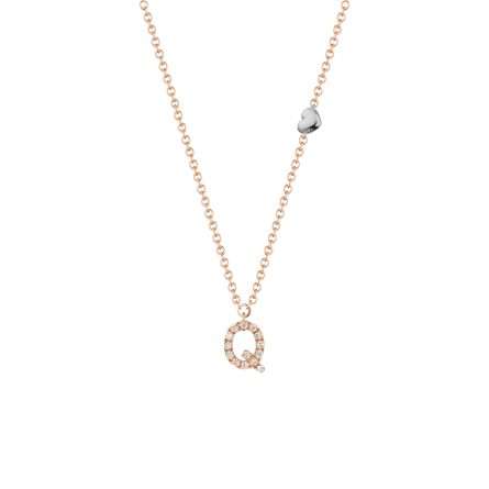 Buonocore You Are 18kt rose gold necklace white diamonds 0.07ct 012C-Q-DP