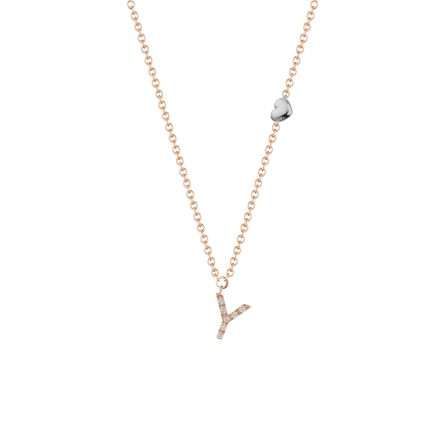 Buonocore You Are 18kt rose gold necklace white diamonds 0.04ct 012C-Y-DP