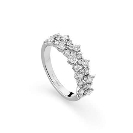Anello Buonocore Swing oro bianco goccia diamanti bianchi 0,88ct