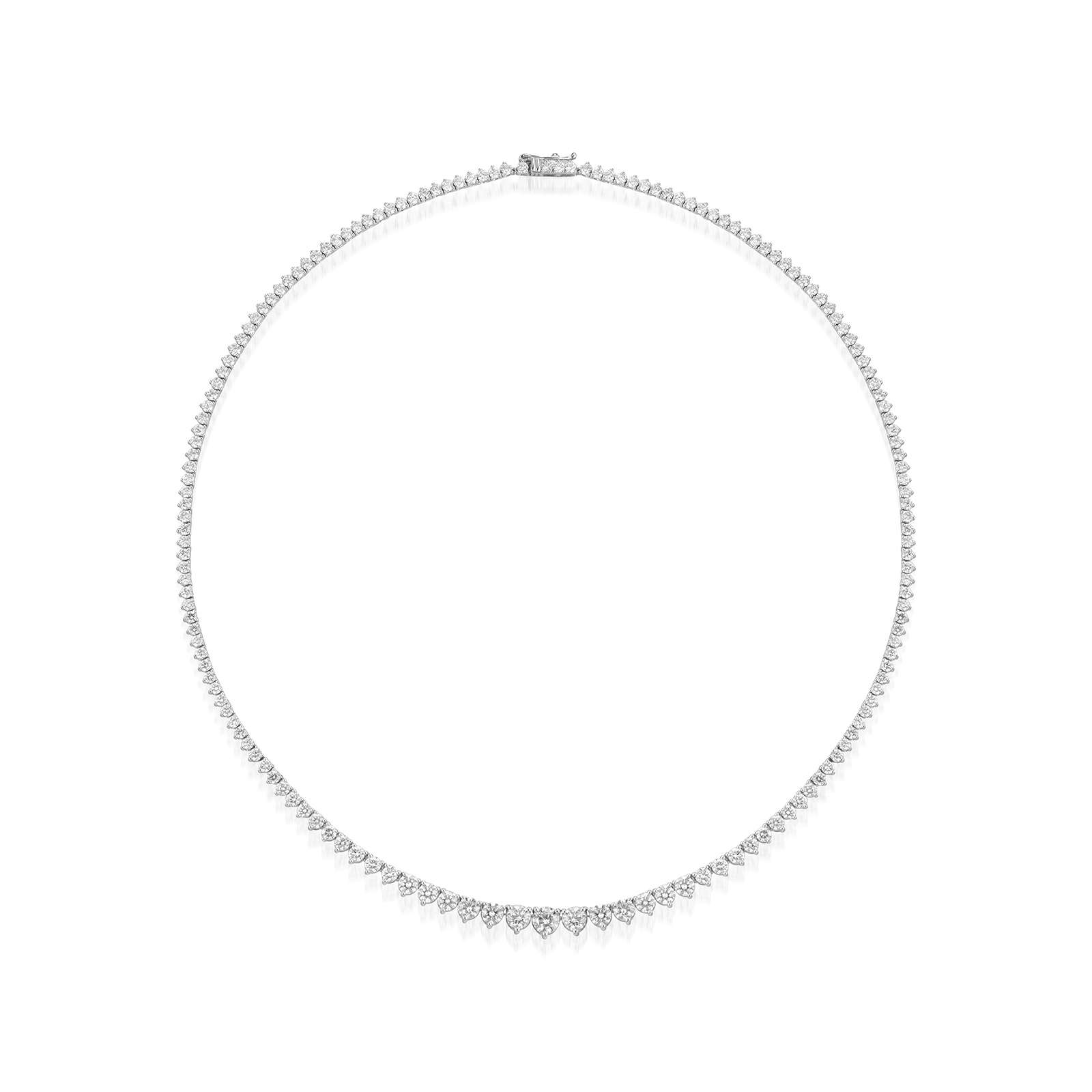 Collana Buonocore Daylight oro bianco tennis diamanti bianchi 9,25ct