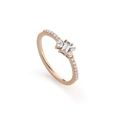 Anillo Buonocore Swing en oro rosa con diamantes blancos 0,36ct