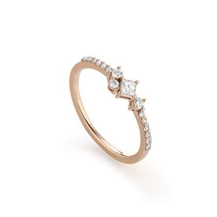 Anillo Buonocore Swing en oro rosa con diamantes blancos 0,33ct