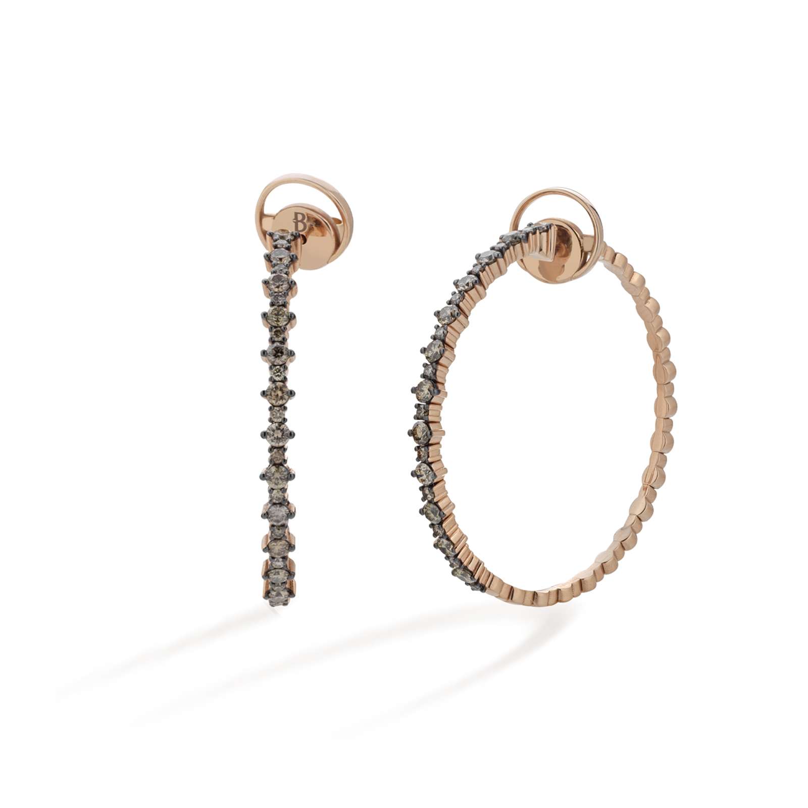 Orecchini Buonocore Wave oro rosa diamanti brown 1,85ct