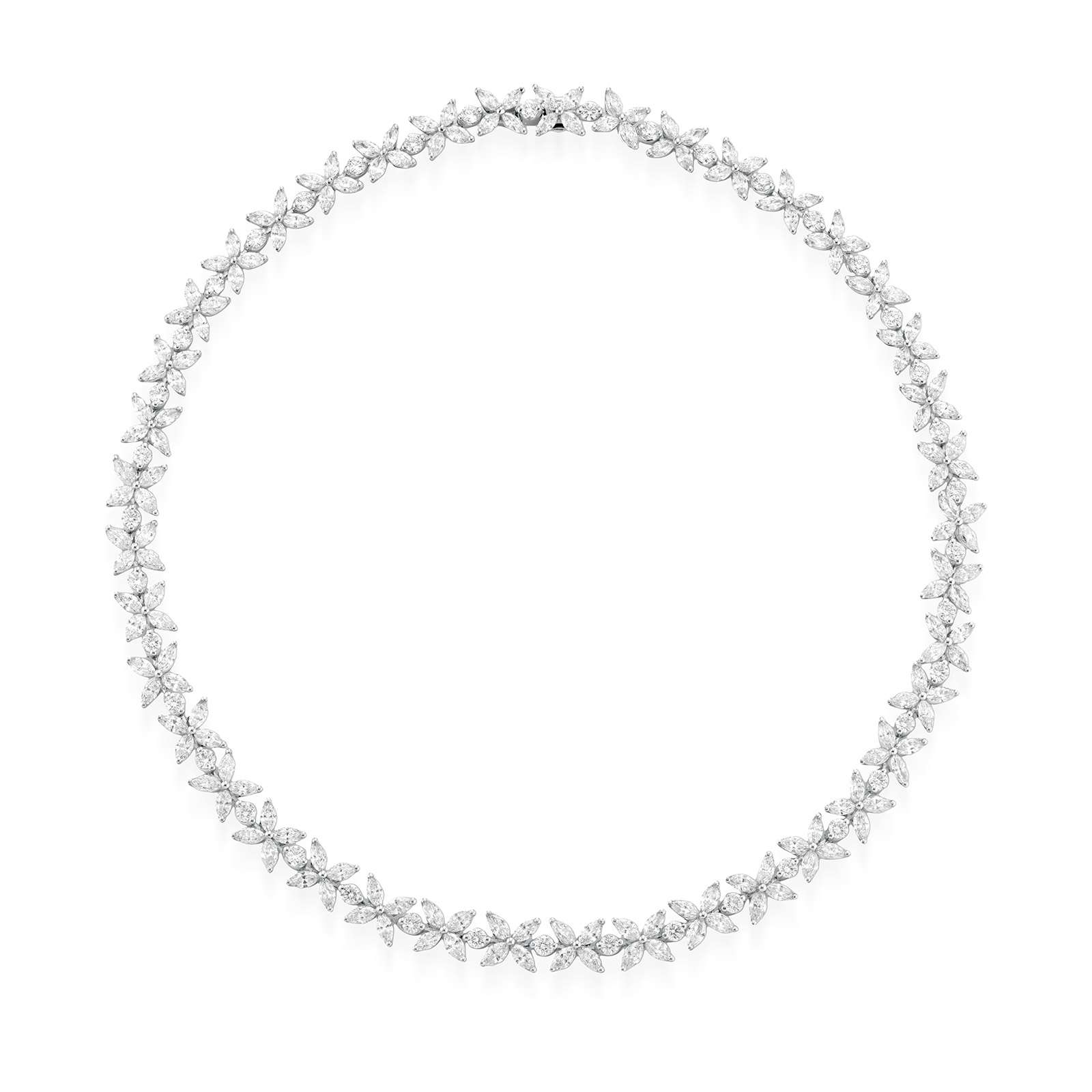 Collana Buonocore Leaf oro bianco marquise diamanti bianchi 23,31ct