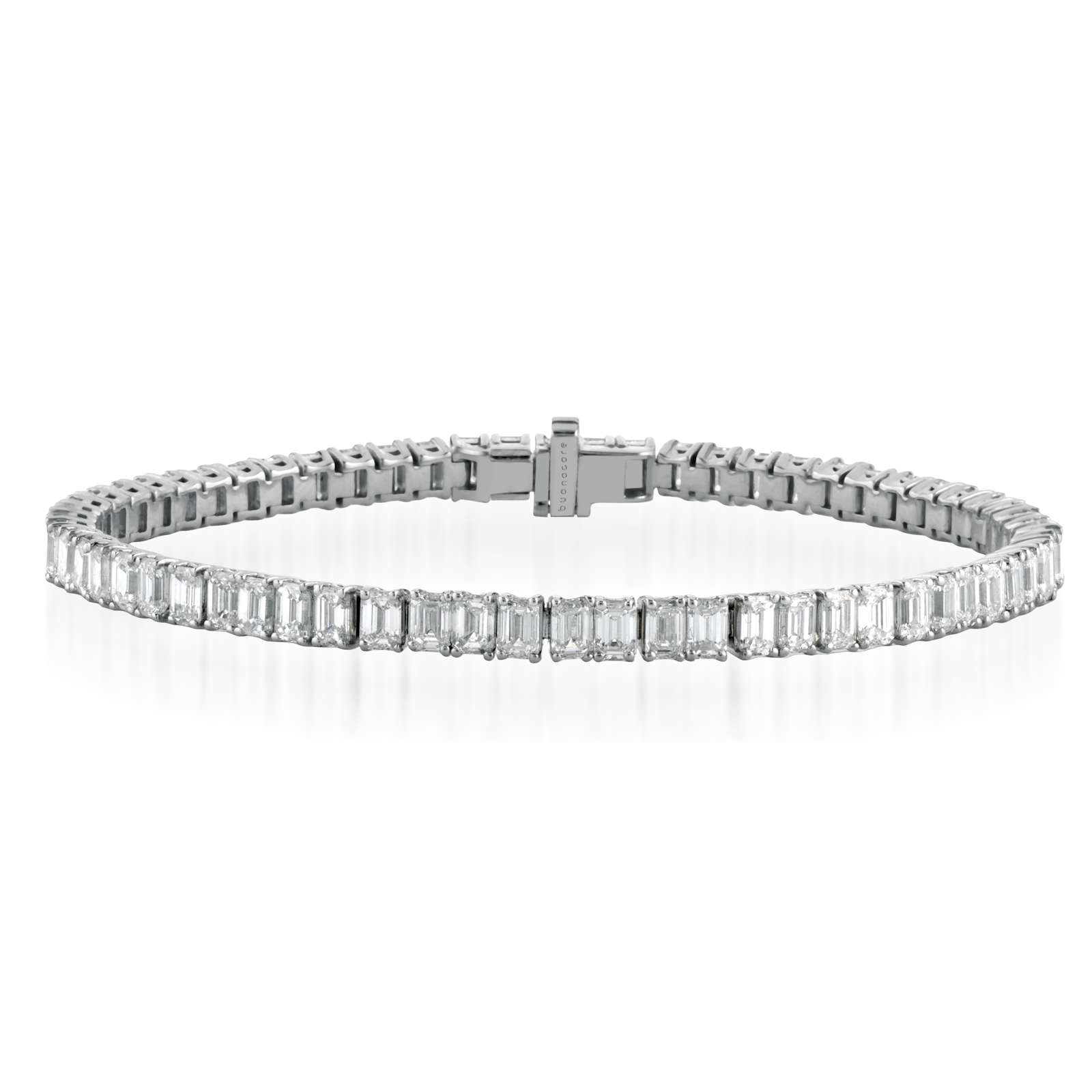 Bracciale Buonocore Swing oro bianco tennis diamanti bianchi 9,48ct