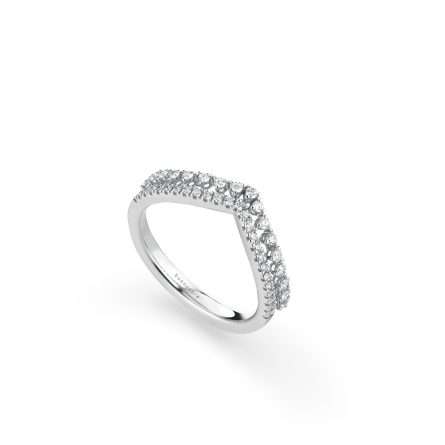 Anillo Buonocore Wave en oro blanco con diamantes blancos 0,28ct