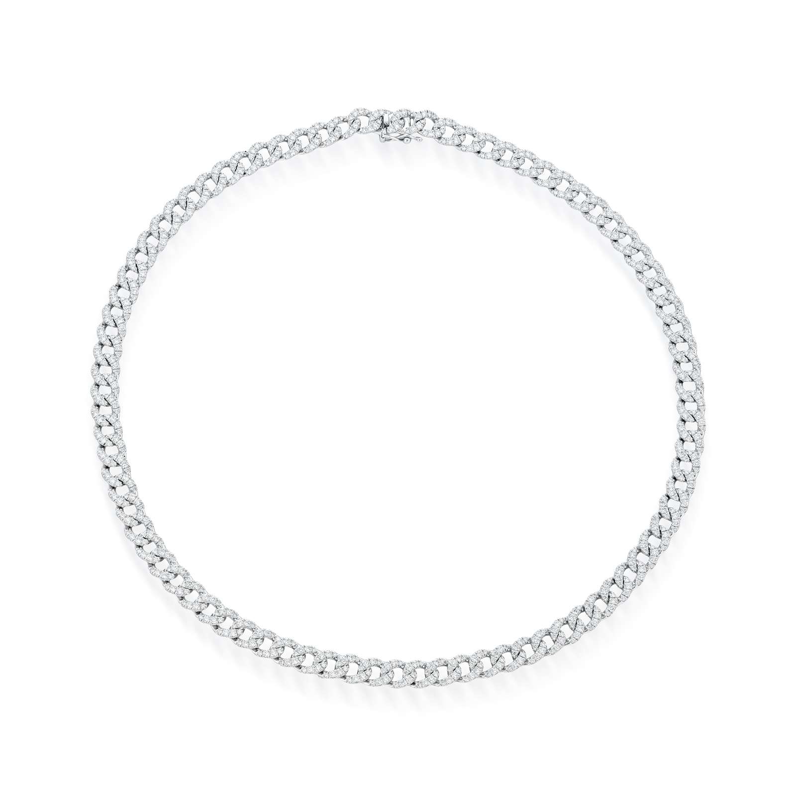 Collana Buonocore Groumette oro bianco groumette diamanti bianchi 6,90ct