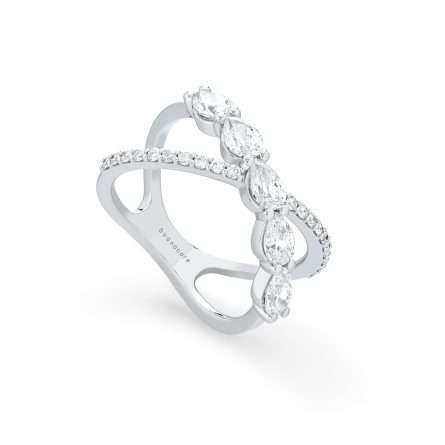 Anello Buonocore Swing oro bianco goccia diamanti bianchi 1,40ct
