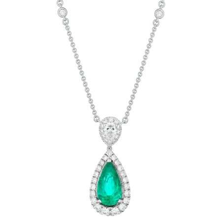 Collar Buonocore Unique gota en oro blanco con diamantes blancos 3,76ct
