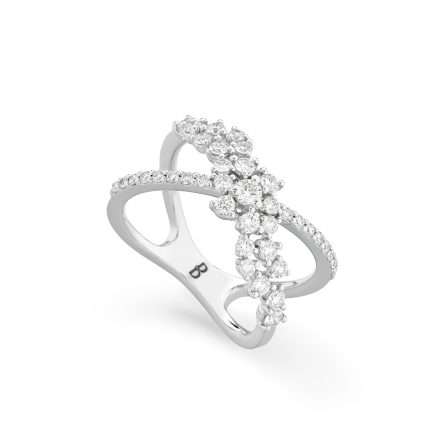 Anello Buonocore Swing oro bianco diamanti bianchi 0,78ct