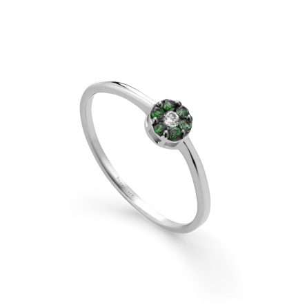 Anello Buonocore Young oro bianco liscio diamanti bianchi 0,13ct