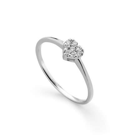 Anello Buonocore Young oro bianco cuore diamanti bianchi 0,12ct