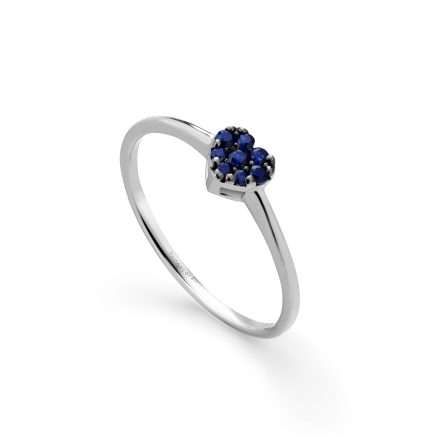 Anello Buonocore Young oro bianco cuore zaffiri 0,16ct