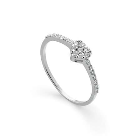 Anello Buonocore Young oro bianco cuore diamanti bianchi 0,23ct 1,65 g