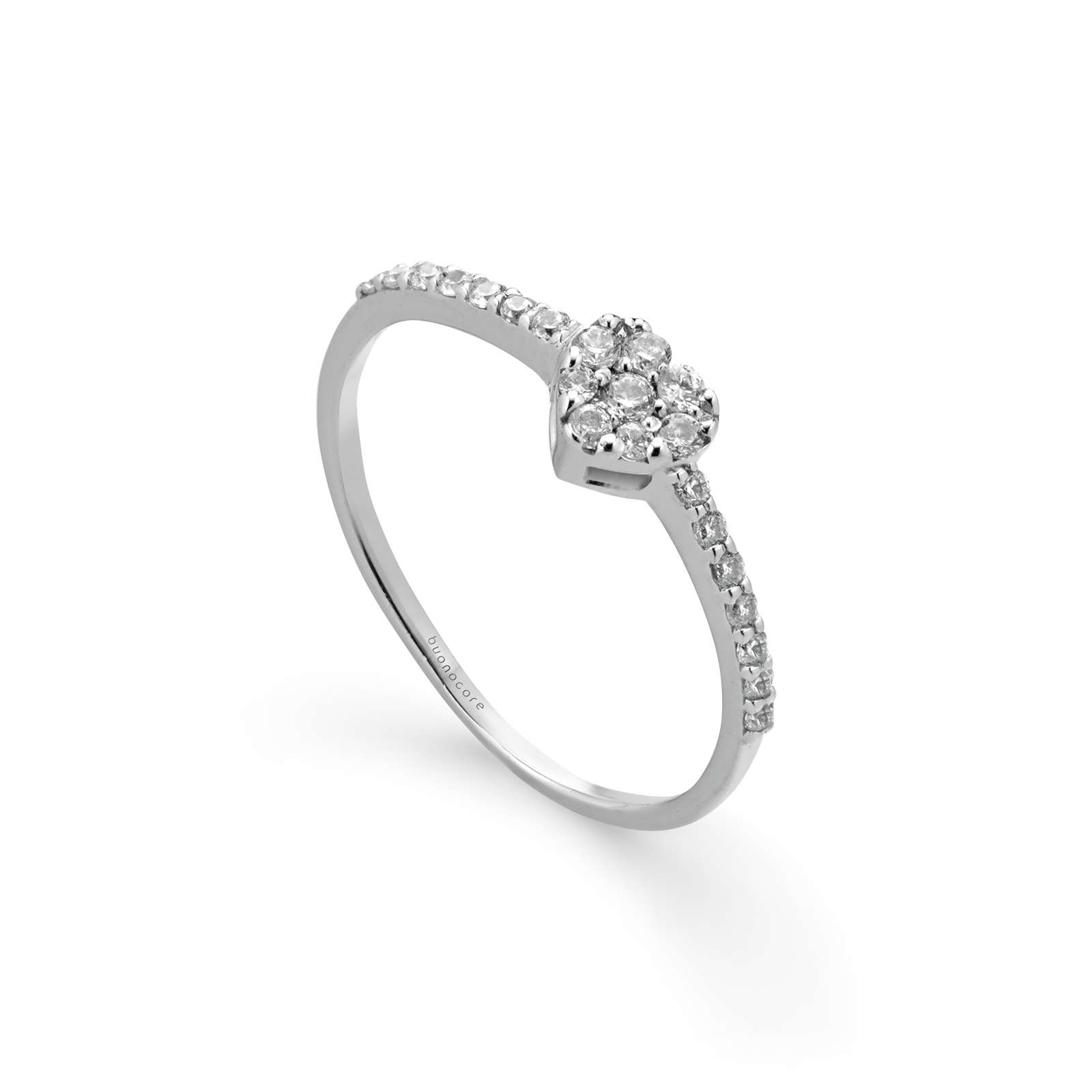 Anello Buonocore Young oro bianco cuore diamanti bianchi 0,23ct 1,65 g