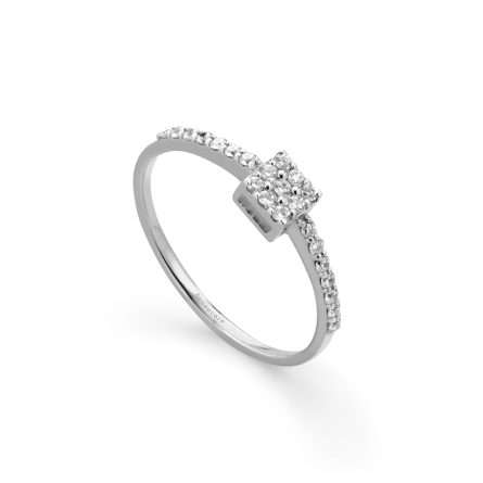 Anello Buonocore Young oro bianco diamanti bianchi 0,19ct 1,85 g
