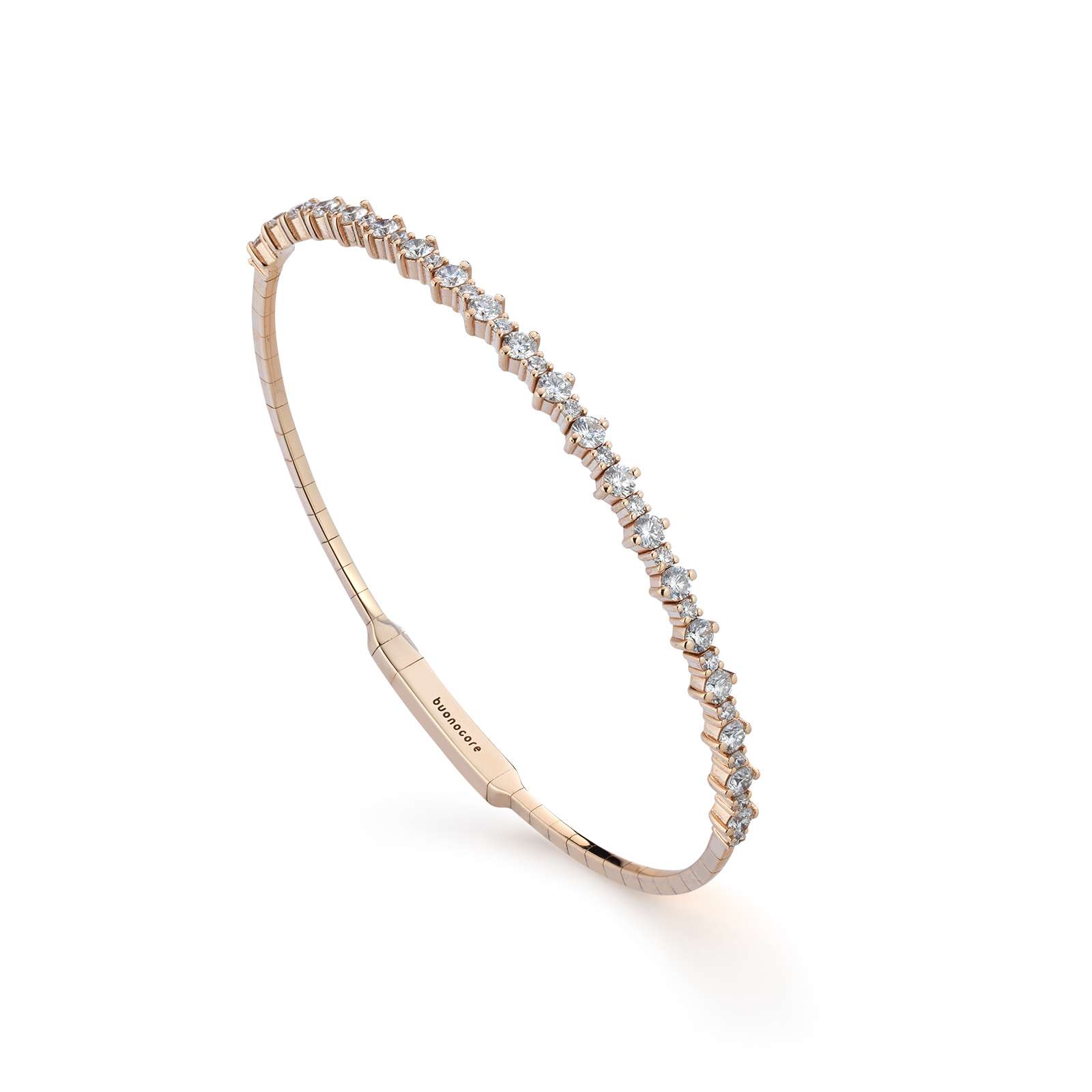 Bracciale Buonocore Wave oro rosa diamanti bianchi 1,40ct