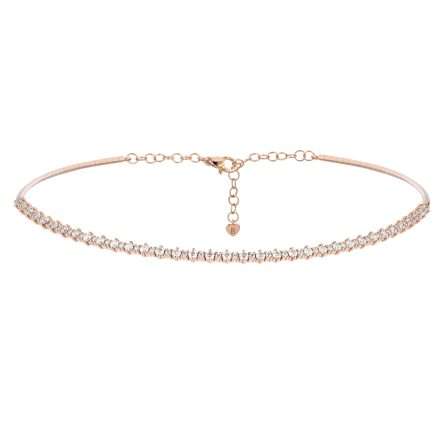 Buonocore Wave 18kt rose gold necklace white diamonds 2.47ct