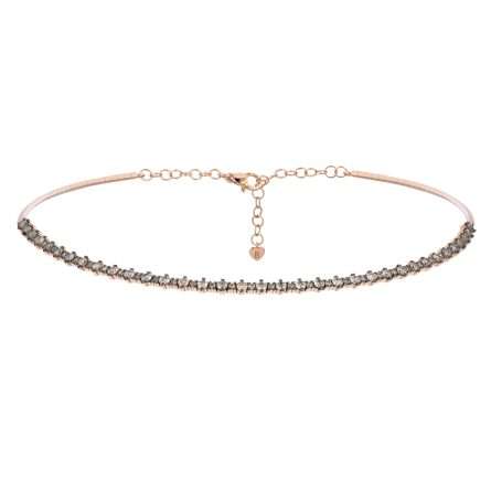Buonocore Wave 18kt rose gold necklace brown diamonds 2.82ct