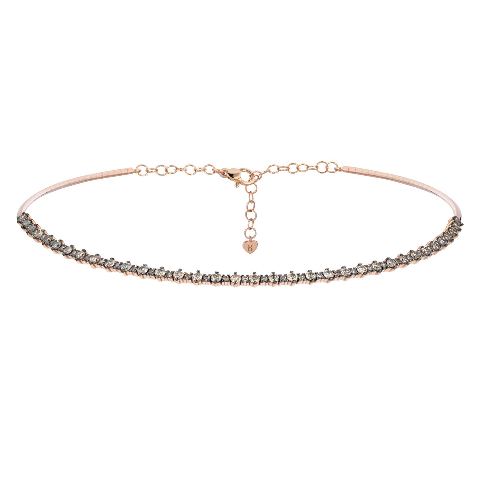 Collana Buonocore Wave oro rosa diamanti brown 2,82ct