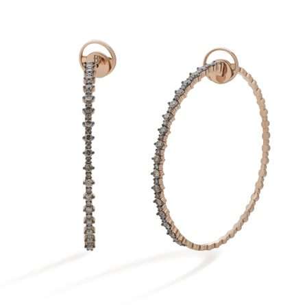 Buonocore Wave 18kt rose gold earrings brown diamonds 2.80ct