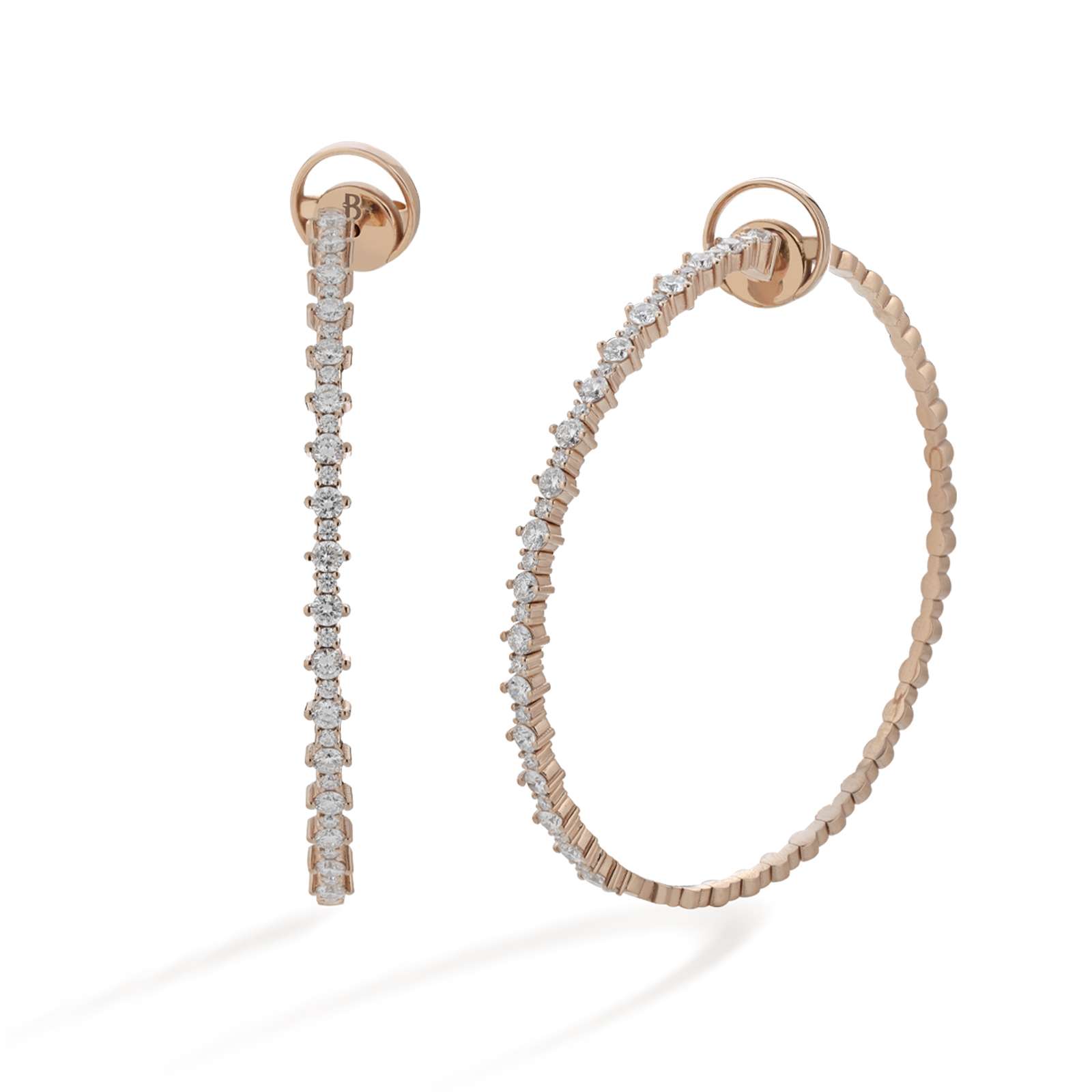 Orecchini Buonocore Wave oro rosa diamanti bianchi 2,55ct