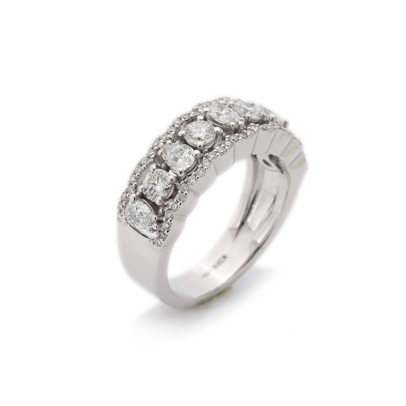Anello Buonocore Wave oro bianco fascia diamanti bianchi 1,51ct